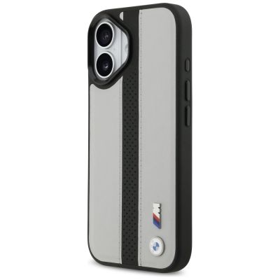 2. Etui BMW M Perforated Stripe Logo MagSafe na iPhone 17 - szare