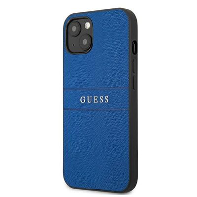 2. Etui Guess Saffiano Strap na iPhone 13 mini 5,4" - niebieskie