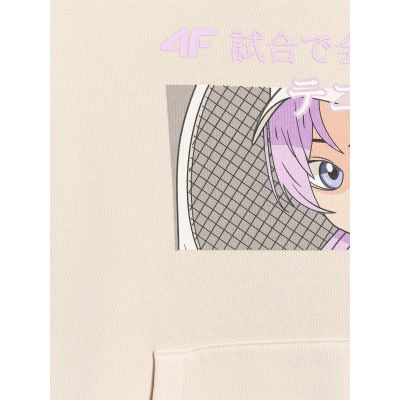 7. Bluza dresowa nierozpinana z kapturem dziewczęca 4F 4FJRAW25TSWSF2294-11S