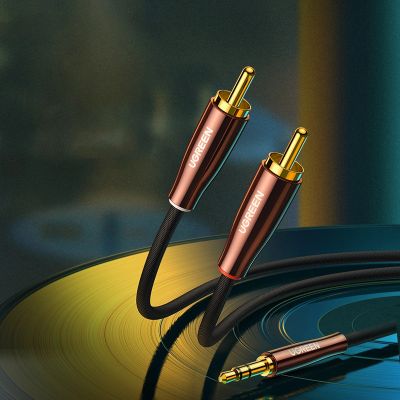 3. Ugreen kabel przewód audio 3,5 mm mini jack (męski) - 2RCA (męski) 2m miedziany (AV170)