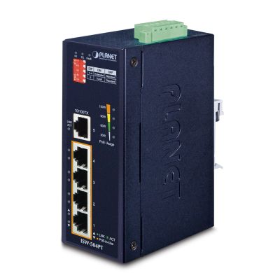 PLANET ISW-504PT łącza sieciowe Nie zarządzany L2 Fast Ethernet (10/100) Obsługa PoE Czarny