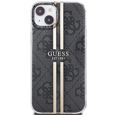 3. Etui Guess IML 4G Gold Stripe na iPhone 15 Plus / 14 Plus - czarne