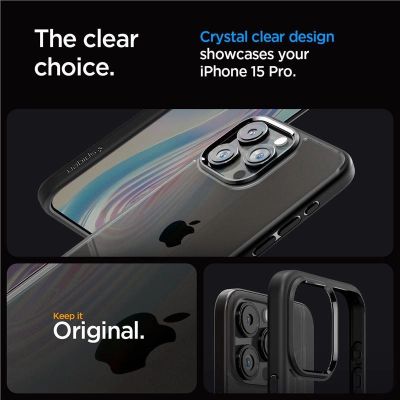2. Etui Spigen Crystal Hybrid na iPhone 15 Pro - czarne