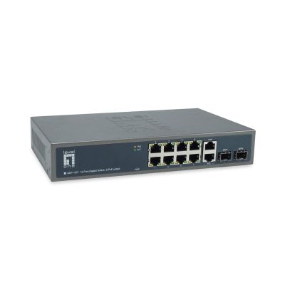 3. Przełącznik LevelOne GB PoE+ 12-portowy 19" 150W 1Gbps