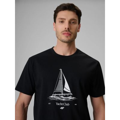 3. T-shirt relaxed z nadrukiem męski 4F 4FRSS26TTSHM3996-20S