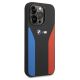 4. Etui BMW Silicone Blue&Red Stripes M Collection na iPhone 15 Pro Max - czarne
