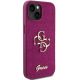 4. Etui Guess Glitter Script Big 4G na iPhone 15 - fioletowe