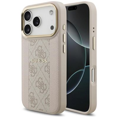 Etui Guess 4G Stripe MagSafe na iPhone 17 Pro - różowe