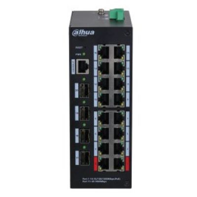 3. Dahua Technology HS4420-16GT-190 przełącznik sieciowy Zarządzany L2 Gigabit Ethernet (10/100/1000) Obsługa PoE Desktop Czarny