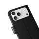 9. Etui Puro Wallet Stand na iPhone 17 Pro Max z ekoskóry, z klapką, portfelem i funkcją podstawki - czarne