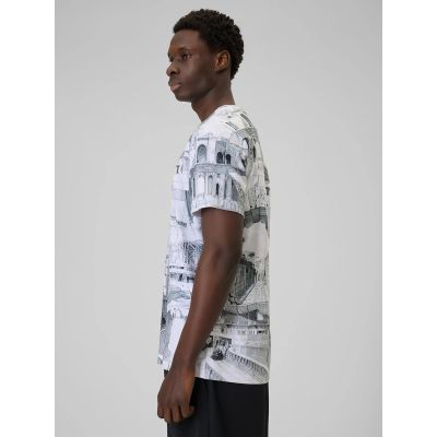 6. T-shirt regular z nadrukiem męski 4F 4FRSS26TTSHM3641-97A