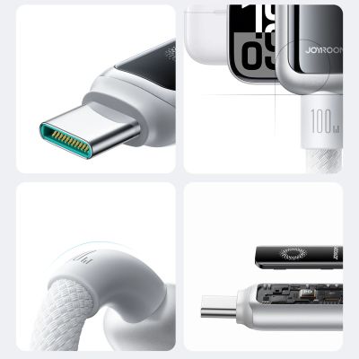 10. Kabel Joyroom S-A55 StarFlight 100W USB-C - USB-C 1,2m - biały