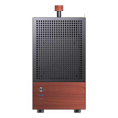 Obudowa Jonsbo T6, Mini-Tower, Mini-ITX, Tempered Glass, Holz - czarna