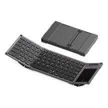 Inateck KB06101_STEEL GRAY klawiatura Dom RF Wireless + Bluetooth QWERTZ Angielski Czarny