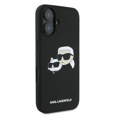 4. Etui Karl Lagerfeld Silicone nauble Heads Print MagSafe na iPhone 16 Plus - czarne