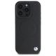 3. Etui BMW Sign Leather Half Textured And Circle MagSafe na iPhone 16 Pro Max - czarne