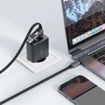 5. Kabel Acefast C13-04 USB-C - USB-A / USB-C 480Mb/s 3A 1.2m - czarny