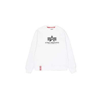 2. Sweter męski Alpha Industries Basic Sweater black bluza nierozpinana nadruk logo (178302-09)