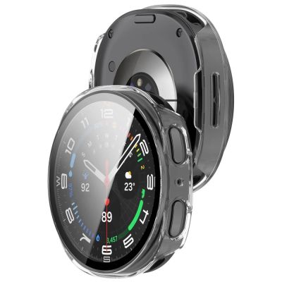9. Etui Tech-Protect Defense 2-Pack na Samsung Galaxy Watch 44 mm - przezroczysto-czarne matowe
