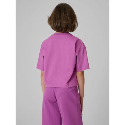 2. T-shirt loose z nadrukiem dziewczęc 4F 4FJRSS26TTSHF3827-51S