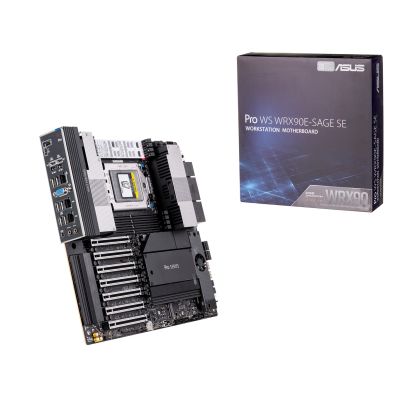 9. Płyta główna Asus Pro WS WRX90E-SAGE SE 1x sTR5 AMD ryzen Threadripper PRO 7000 SoC (8x DIMM, 4x SATA, 2x SlimSAS, 4xM.2, 2x10Gbe, IPMI, EEB)