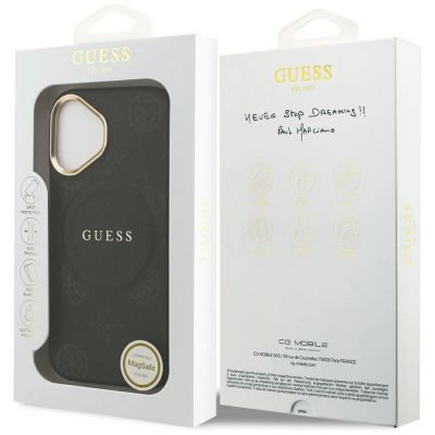 8. Etui Guess Peony Hot Stamp MagSafe na iPhone 17 - czarne