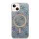 3. Etui Guess 4G Print MagSafe na iPhone 14 Plus + ładowarka indukcyjna - niebieskie