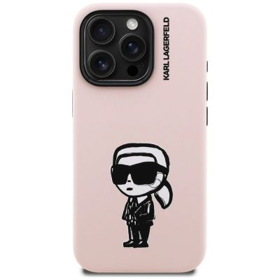 3. Etui Karl Lagerfeld Silicone Karl Sketch MagSafe na iPhone 16 Pro Max - różowe