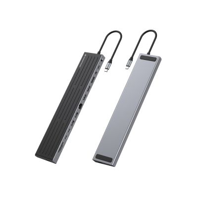 3. Stacja dokująca CONCEPTRONIC 14-1 USB-C->2xHDMI/DP/2xUSB-C/+ 18cm bk