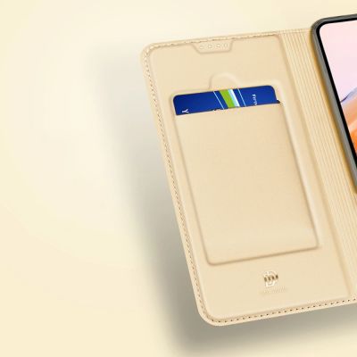 12. Dux Ducis Skin Pro etui do Xiaomi Redmi 11A / Poco C55 / Redmi 12C pokrowiec z klapką portfel na kartę podstawka złote