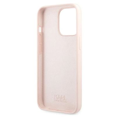 7. Etui Karl Lagerfeld Silicone Karl&Choupette na iPhone 13 Pro / iPhone 13 - jasnoróżowe