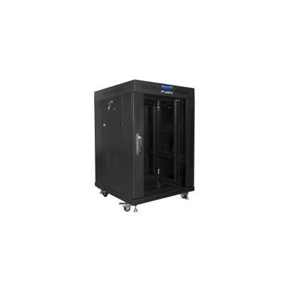 3. LANBERG SZAFA STOJĄCA RACK 19" 15U 600X600 DRZWI SZKLANE LCD CZARNA FF01-6615-12BL (FLAT PACK)
