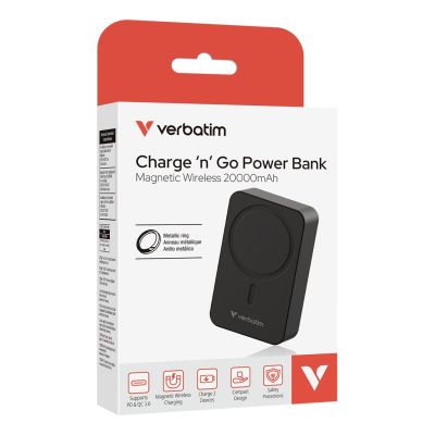 3. Verbatim Charge 'n' Go Essentials 20000 mAh Bezprzewodowe ładowanie Czarny