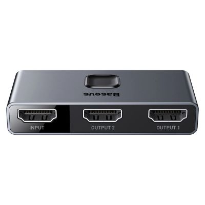5. Baseus dwukierunkowy przełącznik rozdzielacz splitter switcher HDMI - 2x HDMI 4K / 30 Hz szary (CAHUB-BC0G)