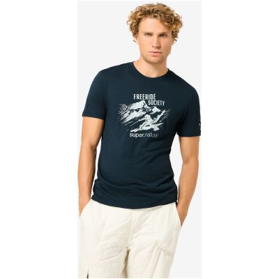 Koszulka z krótkim rękawkiem męska SUPER.NATURAL M FREERIDE SOCIETY TEE granatowa