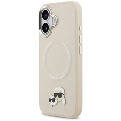 2. Etui Karl Lagerfeld Karl & Choupette Pins MagSafe do iPhone 17 - beżowe