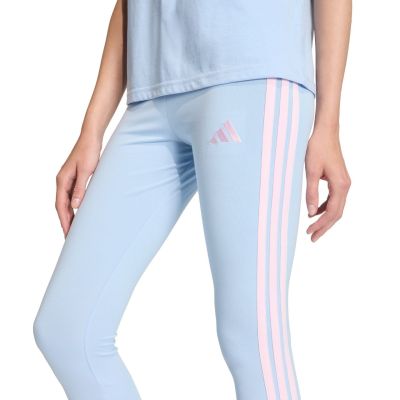 4. Legginsy damskie adidas Essentials 3-Stripes Cotton błękitne KD2352