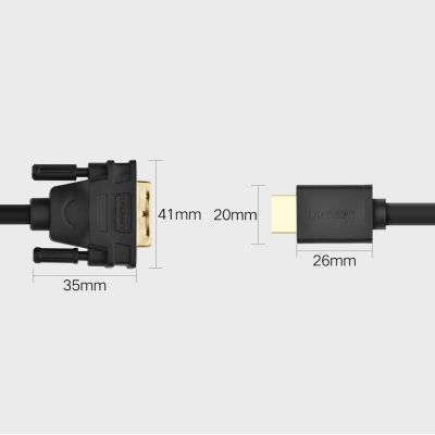 13. Ugreen kabel przewód HDMI - DVI 4K 60Hz 30AWG 1m czarny (30116)