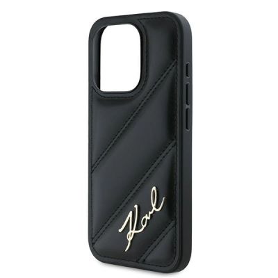 6. Etui Karl Lagerfeld Diagonal Quilted Script na iPhone 15 Pro Max - czarne