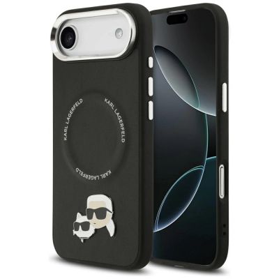 Etui Karl Lagerfeld Karl & Choupette Pins MagSafe na iPhone Air - czarne