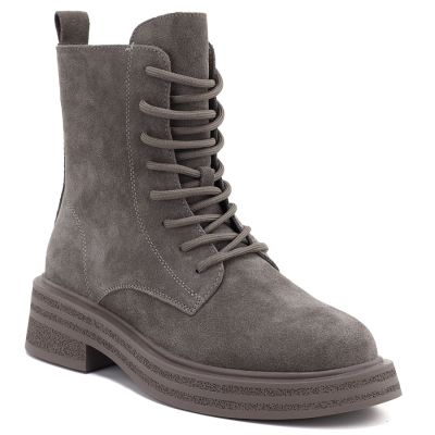 Skórzane botki damskie workery zamsz khaki Sergio Leone TR-02
