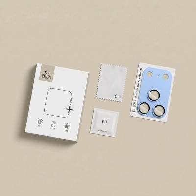 9. Szkło hartowane na wyspę aparatu Tech-Protect Camfull Fit+ na iPhone 18 Pro Max - jasnoniebieskie