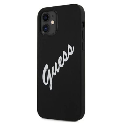 2. Etui Guess Silicone Vintage na iPhone 12 mini - czarno-białe