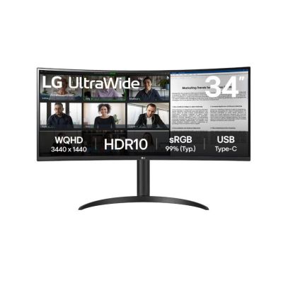 7. LG 34WR55QK-B monitor komputerowy 86,4 cm (34") 3440 x 1440 px Wide Quad HD Czarny
