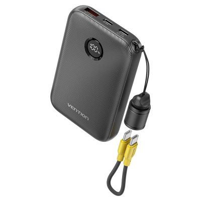 2. Powerbank Vention 10000mAh 2 x USB-C 1x USB-A z wyświetlaczem 22,5W czarny