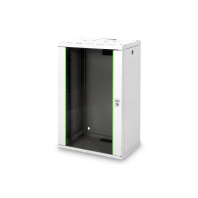 10. Digitus Szafa sieciowa wisząca Unique 19" 20U rack 600x450, drzwi szyba, szary, niedzielona, złożona, 100kg