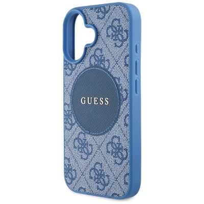 6. Etui Guess 4G Circle Classic Logo MagSafe na iPhone 16 - niebieskie