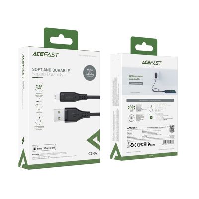 5. Acefast kabel MFI USB - Lightning 1,2m, 2,4A czarny (C3-02 black)