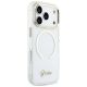 4. Etui Guess IML Script Metal MagSafe na iPhone 17 Pro Max - przezroczyste