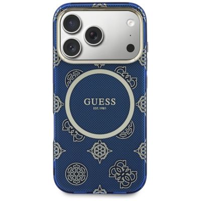3. Etui Guess IML Peony Dot MagSafe na iPhone 17 Pro - niebieskie